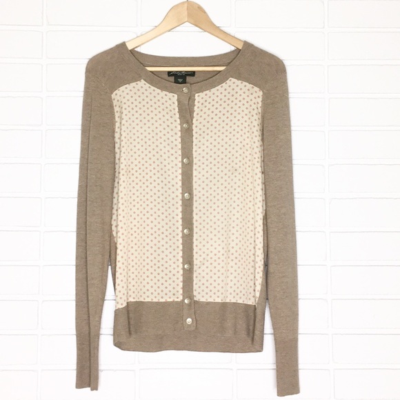 Eddie Bauer Sweaters - $10 SALE! Eddie Bauer | Tan/Floral Print Cardigan